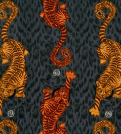 Emma J Shipley Tigris Velvet Fabric by Clarke & Clarke Flame Emma J Shipley Tigris Velvet Fabric by Clarke & Clarke Flame