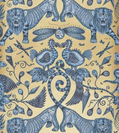 Emma J Shipley Extinct Wallpaper by Clarke & Clarke Blue Emma J Shipley Extinct Wallpaper by Clarke & Clarke Blue