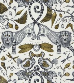 Emma J Shipley Extinct Wallpaper by Clarke & Clarke Gold Emma J Shipley Extinct Wallpaper by Clarke & Clarke Gold