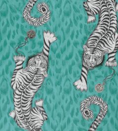 Emma J Shipley Tigris Wallpaper by Clarke & Clarke Teal Emma J Shipley Tigris Wallpaper by Clarke & Clarke Teal