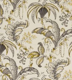 Ophelia Fabric by Clarke & Clarke Charcoal / Ochre Ophelia Fabric by Clarke & Clarke Charcoal / Ochre