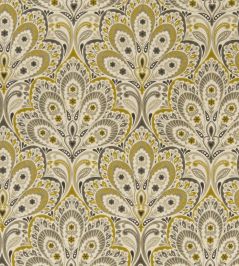 Persia Fabric by Clarke & Clarke Charcoal / Ochre Persia Fabric by Clarke & Clarke Charcoal / Ochre