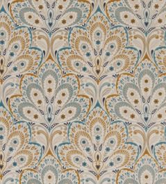 Persia Fabric by Clarke & Clarke Teal / Spice Persia Fabric by Clarke & Clarke Teal / Spice