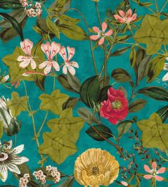 Passiflora Fabric by Clarke & Clarke Kingfisher Passiflora Fabric by Clarke & Clarke Kingfisher