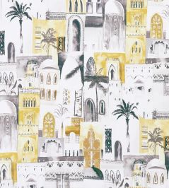 Marrakech Fabric by Clarke & Clarke Charcoal/Ochre Marrakech Fabric by Clarke & Clarke Charcoal/Ochre