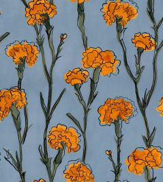 Clavelitos Wallpaper by Tres Tintas Blue Clavelitos Wallpaper by Tres Tintas Blue