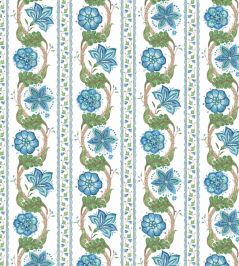 Clermont Fabric by Nina Campbell Blue/Green Clermont Fabric by Nina Campbell Blue/Green
