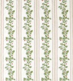Cobnut Stripe Fabric by Sanderson Leaf Green/Berry Cobnut Stripe Fabric by Sanderson Leaf Green/Berry