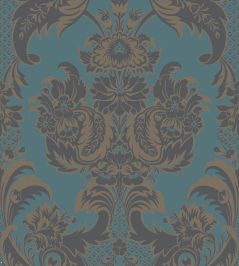 Wyndham Wallpaper by Cole & Son Teal & Charcoal Wyndham Wallpaper by Cole & Son Teal & Charcoal