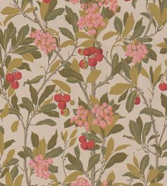 Strawberry Tree Wallpaper by Cole & Son Fuchsia, Red & Olive Strawberry Tree Wallpaper by Cole & Son Fuchsia, Red & Olive