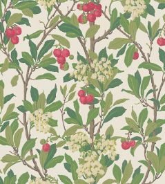 Strawberry Tree Wallpaper by Cole & Son Olive, Red & Leaf Green Strawberry Tree Wallpaper by Cole & Son Olive, Red & Leaf Green