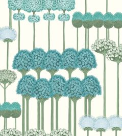 Allium Wallpaper by Cole & Son Teal & Jade on White Allium Wallpaper by Cole & Son Teal & Jade on White