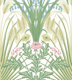 Bluebell Wallpaper by Cole & Son Spring Greens & Cerulean Sky on Cream Bluebell Wallpaper by Cole & Son Spring Greens & Cerulean Sky on Cream