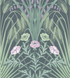 Bluebell Wallpaper by Cole & Son Sage, Mint & Lilac on Charcoal Bluebell Wallpaper by Cole & Son Sage, Mint & Lilac on Charcoal