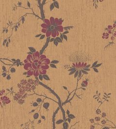 Camellia Wallpaper by Cole & Son Crimson on Metallic Gold Camellia Wallpaper by Cole & Son Crimson on Metallic Gold