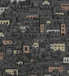 Mediterranea Wallpaper by Cole & Son Charcoal & Metallic Mediterranea Wallpaper by Cole & Son Charcoal & Metallic