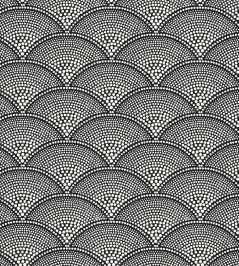 Feather Fan Fabric by Cole & Son Soot/Snow Feather Fan Fabric by Cole & Son Soot/Snow