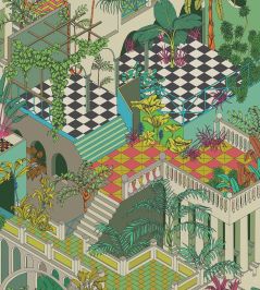 Miami Fabric by Cole & Son Olive Green Multi Miami Fabric by Cole & Son Olive Green Multi