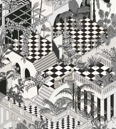 Miami Fabric by Cole & Son Black & White Miami Fabric by Cole & Son Black & White