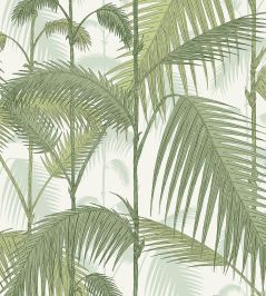 Palm Jungle Fabric by Cole & Son Olive Green on White Palm Jungle Fabric by Cole & Son Olive Green on White