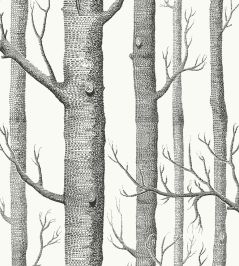 Woods Fabric by Cole & Son Soot/Snow Woods Fabric by Cole & Son Soot/Snow