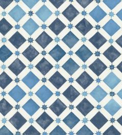 Zellige Wallpaper by Cole & Son China Blue/White Zellige Wallpaper by Cole & Son China Blue/White