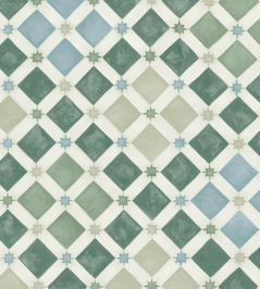 Zellige Wallpaper by Cole & Son Olive/Blue Zellige Wallpaper by Cole & Son Olive/Blue