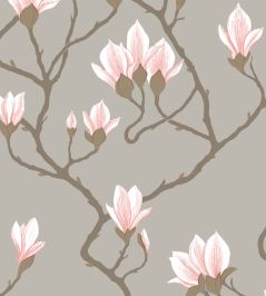 Magnolia Wallpaper by Cole & Son Alabaster Pink on Silver Magnolia Wallpaper by Cole & Son Alabaster Pink on Silver