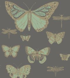 Butterflies & Dragonflies Wallpaper by Cole & Son Green & Charcoal Butterflies & Dragonflies Wallpaper by Cole & Son Green & Charcoal