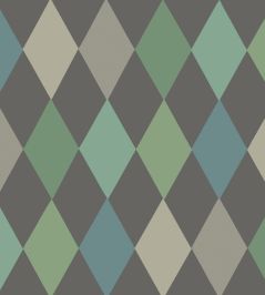 Punchinello Wallpaper by Cole & Son Teal on Charcoal Punchinello Wallpaper by Cole & Son Teal on Charcoal