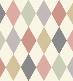 Punchinello Wallpaper by Cole & Son Coral & Green Punchinello Wallpaper by Cole & Son Coral & Green
