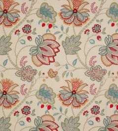 Baptista Linen Fabric by Colefax and Fowler Red/Sage Baptista Linen Fabric by Colefax and Fowler Red/Sage