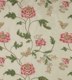 Oriental Poppy Fabric by Colefax and Fowler Pink/Green Oriental Poppy Fabric by Colefax and Fowler Pink/Green