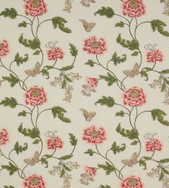 Oriental Poppy Linen Fabric by Colefax and Fowler Pink/Green Oriental Poppy Linen Fabric by Colefax and Fowler Pink/Green