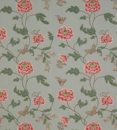 Oriental Poppy Linen Fabric by Colefax and Fowler Old Blue Oriental Poppy Linen Fabric by Colefax and Fowler Old Blue