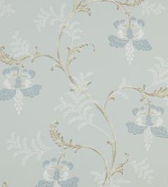 Bellflower Wallpaper by Colefax and Fowler Aqua Bellflower Wallpaper by Colefax and Fowler Aqua