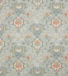 Floriana Fabric by Colefax and Fowler Aqua Floriana Fabric by Colefax and Fowler Aqua
