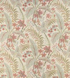 Paisley Leaf Fabric by Colefax and Fowler Tomato/Aqua Paisley Leaf Fabric by Colefax and Fowler Tomato/Aqua