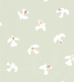 Colombe Wallpaper by Caselio Vert d'eau blanc Colombe Wallpaper by Caselio Vert d'eau blanc