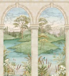Colonnato Mural in Plaster by Osborne & Little Plaster Colonnato Mural in Plaster by Osborne & Little Plaster