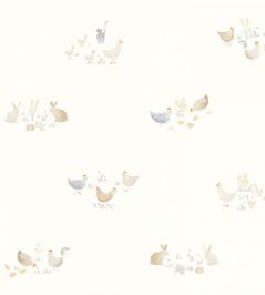 Companions Of The Farm Wallpaper by Casadeco Naturel Companions Of The Farm Wallpaper by Casadeco Naturel