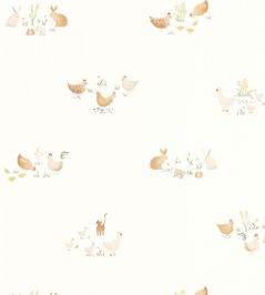 Companions Of The Farm Wallpaper by Casadeco Terracotta Companions Of The Farm Wallpaper by Casadeco Terracotta