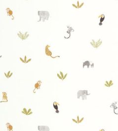 Companions Of The Jungle Wallpaper by Casadeco Vert Feuille Companions Of The Jungle Wallpaper by Casadeco Vert Feuille