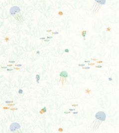 Companions Of The Sea Wallpaper by Casadeco Vert Aqua Companions Of The Sea Wallpaper by Casadeco Vert Aqua