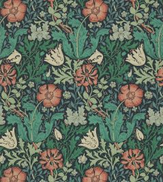 Compton Wallpaper by Morris & Co Indigo/Russet Compton Wallpaper by Morris & Co Indigo/Russet