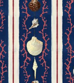 Coquillage Wallpaper by MINDTHEGAP Indigo Red Coquillage Wallpaper by MINDTHEGAP Indigo Red