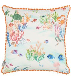 Coral Kingdom Cushion 50 x 50cm by Villa Nova Green Coral Kingdom Cushion 50 x 50cm by Villa Nova Green