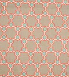 Cordoba Fabric by Vanderhurd Coral/Moonstone Cordoba Fabric by Vanderhurd Coral/Moonstone