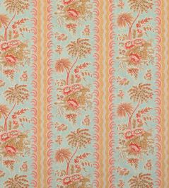 Coromandel Fabric by Marvic Blue/Coral Coromandel Fabric by Marvic Blue/Coral