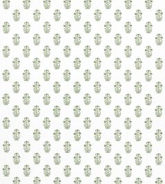 Corwin Fabric by Thibaut Green on White Corwin Fabric by Thibaut Green on White